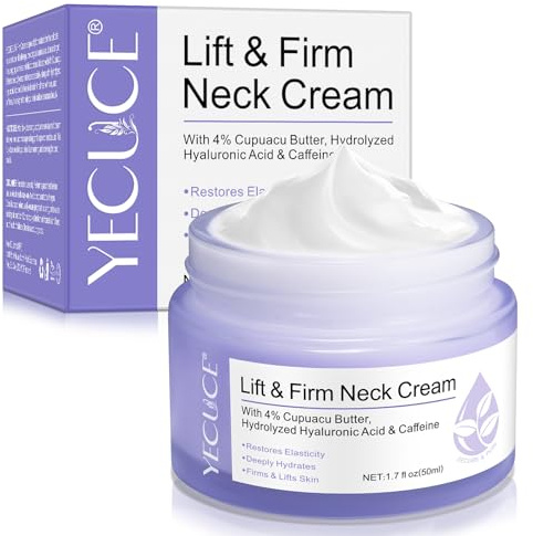 Crème Raffermissante Cou et Décolleté, Hydratante Anti-âge pour le Cou pour Resserrer la Peau Affaissée, Lift Neck & Decollete Cream pour Réduire les Rides et Les Ridules, Crème de Réparation, 50ml
