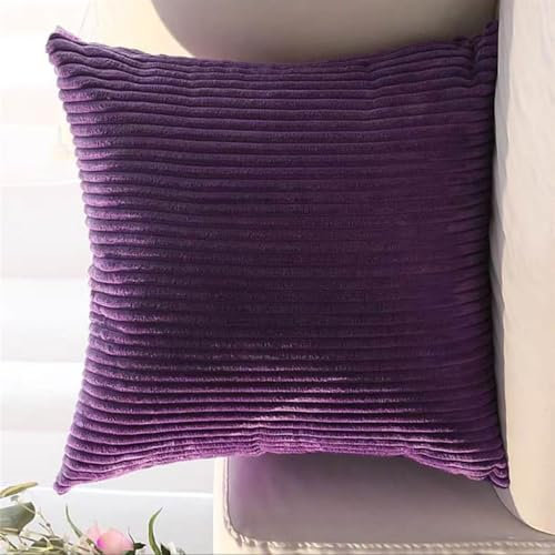 Kissenbezug 80x80, Sofa Kissenbezüge 40x80,65x65 Kord Zierkissenbezug Dekokissen Sofakissen Bezug Groß Kissenhülle Dekorative Weiche Zierkissenbezüge Kissen Bezug(Aubergine Purple,32x32 inch 1pc)