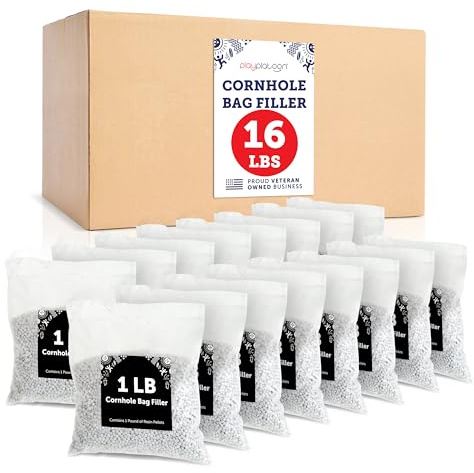 Play Platoon Riempitrice per sacchi di cornhole in resina, 7,3 kg, palline di plastica per ripieno o sacco di fagioli, confezionate singolarmente da 0,5 kg, riempitivo alternativo di mais in plastica