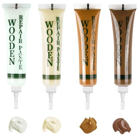 Kit de réparation de meubles en bois, noir, foncé, gris clair, blanc, kit de réparation de sol stratifié en chêne pour rayures, fissures, trous, taches, facile à utiliser (Marron)