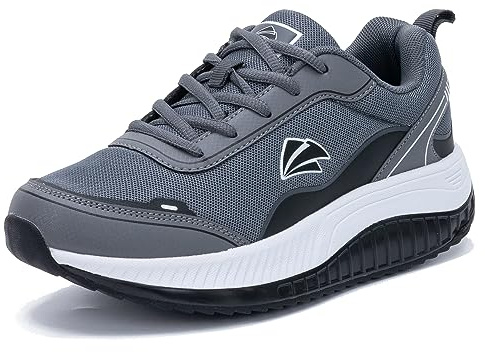 GANNOU Scarpe Ortopediche Donna Sneakers Comode da Camminata con Supporto dell'Arco Plantare Scarpe per Fascite Plantare con Suola Basculante Grigio 38