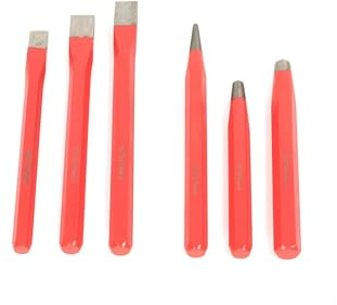 Escoplo y puntero - herramientas manuales de acero con mango ergonómico, ideales para trabajos de precisión en madera y otros materiales.*