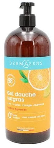 Dermasens Gel Douche Surgras 3 en 1 Agrumes 1L