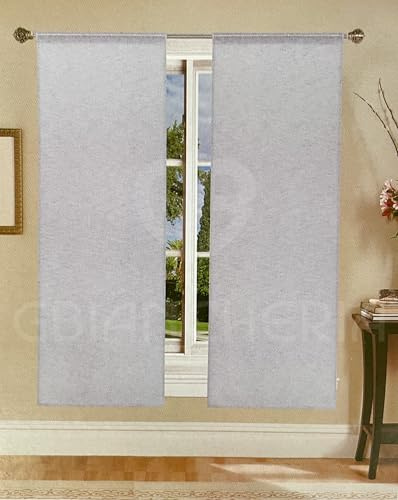 Coppia Tende Effetto Lino Filtranti Tinta Unita per Finestre e Portefinestre – Eleganti e Versatili, Pronte da Appendere – Misure 70x150 e 70x240 cm – Set da 2 Pannelli (Grigio, 70x150 cm)