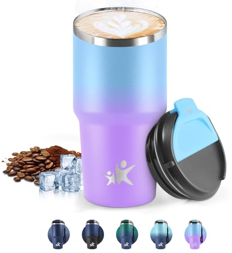 HoneyHolly Termos Caffè 600 ML, Tazza termica Riutilizzabili Prova di Perdite, Bicchiere Termico, Acciaio Inox 304, Travel Mug per Caffè Caldo e Freddo, Latte e Tè
