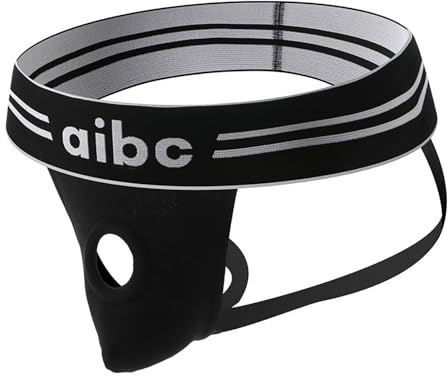 Caxndycing Tanga de algodón para hombre, Suspensorio, parte delantera, abierta, calzoncillos con anillo, abiertos, huecos, con nariz de elefante, ropa interior, suave, transpirable, Negro , L
