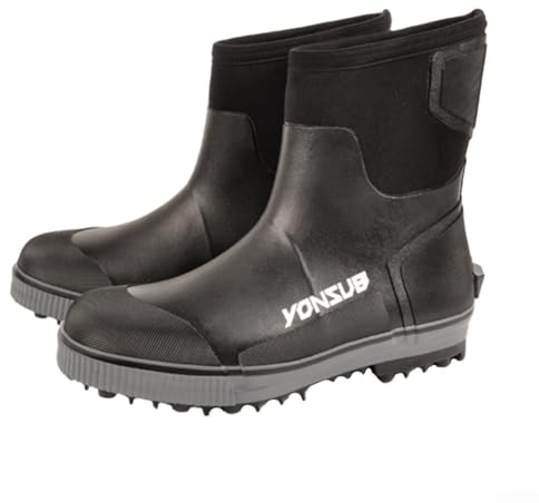 Comode scarpe impermeabili in neoprene per uomini e donne attività acquatiche (12 (46-47) nero)