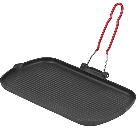 Invicta Grill Viande Rectangulaire en Fonte Noir 37 x 22 cm