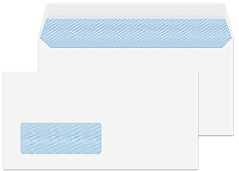 Blake Envelopes Purely Everyday 23884 Briefumschläge Haftklebung Mit Fenster Weiß DL 110 x 220 mm - 100g/m² | 500 Stück