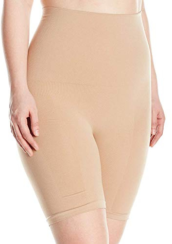 Instant Shaping womens Plus Size Waist Chinching Long Leg thigh shapewear, Nude, 1X Plus