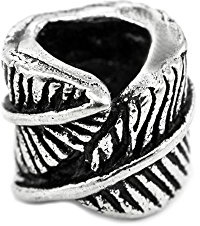 NKlaus skägg pärla hår dekoration Flöder ängel fjäder 925 sterling silver silver dreadlock 6981