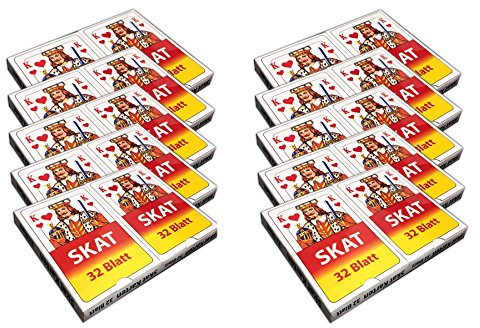 HAC24 10 Packungen Skat Kartenspiel Skatkarten Spielkarten Mau Mau Kartendeck Karten
