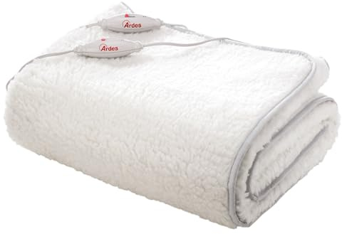 Ardes Medicura AR4022 Scaldaletto Matrimoniale 100% Pura Lana, 150 x 160, Bianco