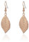 Ohrhänger für Damen, Blatt-Tropfen-Ohrringe mit Mädchen, Roségold oder versilbert, Ohrring aus Edelstahl, Metall, Kein Edelstein