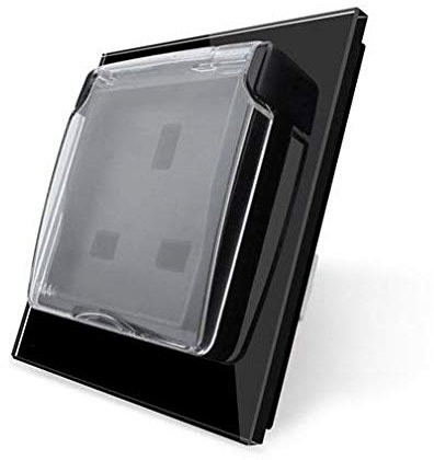 LIVOLO Steckdose UK mit Schutzabdeckung 1 Fach Schwarz England C7-1WF/SR/C1UK-12-A