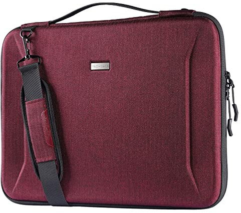 TECHGEAR Hard Shell Case for 15.6-16 Laptops, Zipped Travel Shockproof Sleeve Case, Shoulder Strap, fits Lenovo Yoga 720 IdeaPad 310 320 ThinkPad T570/Dell Inspiron 15/HP Envy 15/15.6 Notebooks etc