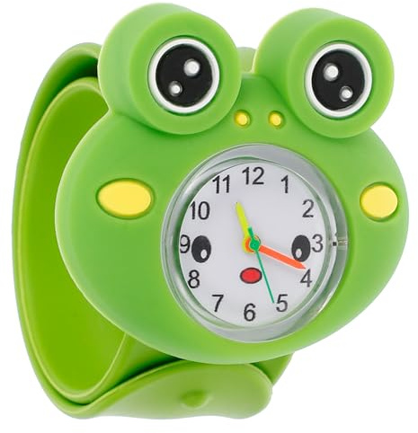 Hemobllo Orologio da polso per bambini: Orologio al quarzo fumetto orologio da polso cinturino orologio rana verde Snap bambini Orologi da polso per bambini per bambini ragazzi ragazze, verde,