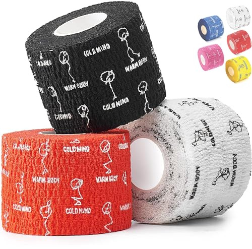 WARM BODY COLD MIND 1.85 Weightlifting Thumb Tape - Hook Grip Tape for Powerlifting, Cross Training, Gym Tape, Workout, Weight Lifting Tape, Athletic Finger Wrap (Mix V1 3 Rolls)