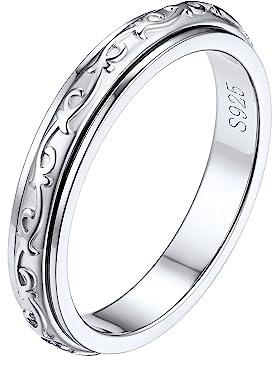 Silvora Anello dito medio in argento da donna, anello Ansia, anello taglia 25 con nodo celtico