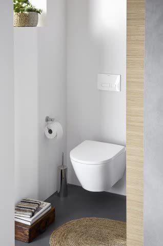 WC mural Duravit D-Neo, chasse deau basse, sans rebord, sortie horizontale, Durafix, 370x540x400mm, 2577092000, Couleur: blanc