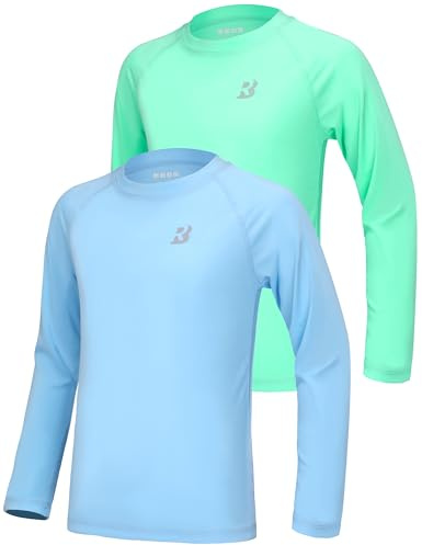 Roadbox Boys Rash Guard Swim Shirt UPF 50+ Kids Long Sleeve Sun Rashguard