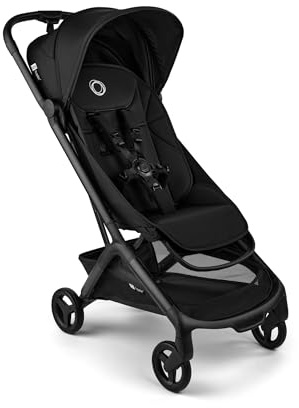 Bugaboo Butterfly 2 Lightweight Travel Stroller Cabin Size, One-Hand Fold Portable Pushchair, Baby Buggy with Reclining Seat, Storage Basket, Carry Strap – from 6 Months to 4 Years – Heritage Black