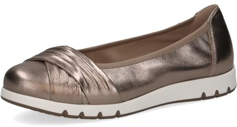 CAPRICE Ballerine da Donna in Pelle, Marrone (Taupe Metallic), 39 EU