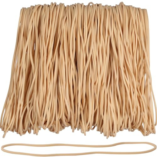 AOUOU Elastici in gomma, 180 mm, peso netto 190 g, grandi per forniture per ufficio, bidoni della spazzatura, cartelle per lettiera, grandi elastici in gomma resistenti (180 mm x 1,5 mm), beige