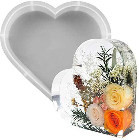 Large Resin Mould, Heart Epoxy Resins Silicone Molds Large Silicone Resin Molds DIY Flower Preservation Art Craft Tools for Wedding Valentine Anniversary(Heart Shape)