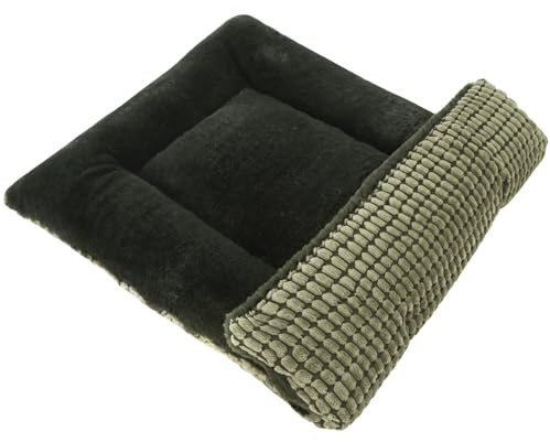 IEUUMLER Sängmatta för hundar kudde mjuk och varm kattsoffa för husdjur dubbel syfte maskintvättbar FC015 (90 x 60 cm, mörkgrön)