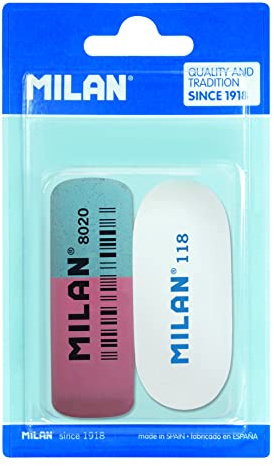 Blister 1 suddgummi 8020 (dubbel användning) + 1 Oval 118 suddgummi (syntetiskt gummi)