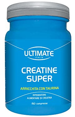 Creatine Super - Integratore Di Creatina Potenziata Con Taurina - Aiuta Ad Incrementare Il Volume Dei Muscoli, La Potenza E La Resistenza – 150 Cpr – Ultimate Italia
