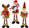 KAHEIGN 3 Pièces Figurines en Peluche, Séance Père Noël Bonhomme De Neige Renne Décoration De Longues Jambes Figurine pour Le Décor De Cheminée De Table