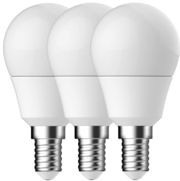 Nordlux Energetic E14 G45 5,8 W, 470 lumen, 3-pack LED-ljuskällor för inomhusbelysning i sovrum, vardagsrum, matsal, kök, gästrum, kontor, hotell, hall och tak-/bordslampor – 230 V, 2700 K