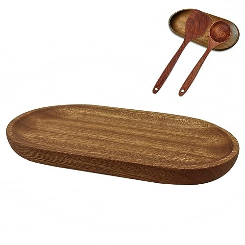 Repose Cuillère Cuisine, Porte Cuillere Cuisine en Bois Rétro Naturel Porte-Ustensiles Cuisine pour Porte-Couverts de Comptoir pour Spatules Cuillères Pinces et Autres Ustensiles de Cuisine