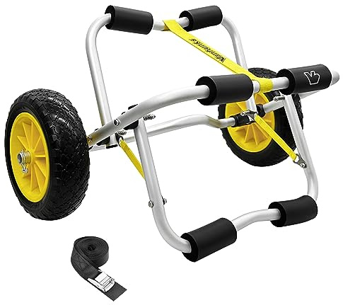 Vanhunks Kayak Cart Dolly Foldable Kayak Trolley Wheels with 10-Inch Airless Tires for Carrier Canoe SUP Paddleboard Transport