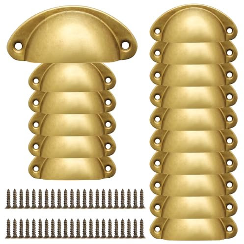 FL HUA 16 Pièces Poignée Coquille Vintage Métal, Poignées de Tiroir Coquille Avec Vis, Poignée Meuble Coquilles pour Placard, Tiroirs, Armoire