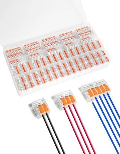 NebulaGlam Verbindungsklemme, 60 Stück Kabelverbinder Kabelklemmen Elektro mit Betätigungshebel, 4mm² Leiter Klemme Lüsterklemmen Kabelverbinder Kombiniert Werden für Feste Kabe