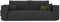 GREKPOL Schlafsofa mit Bettkasten 240x105 - Cord Schwarz Sofa mit Schlaffunktion - Couch mit Schlaffunktion - Sofa 3 Sitzer - Wohnzimmer Couch - Schlafcouch