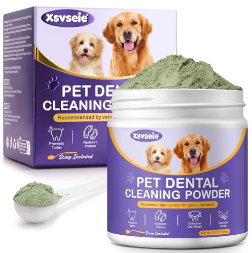 Zahnpulver für Hunde & Katzen, Zahnreinigungspulver für Hunde, Hundezahnpflege, Plaque Off & Zahnsteinentferner für Hunde und Katzen, Zahnreinigung leicht zu beseitigen, formuliert für alle