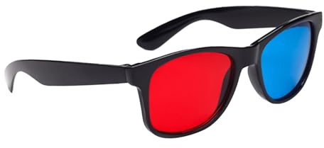 Nereds Red and Blue 3D Glasses 3D Movie Game Glasses TV Movie Dimensional Anaglyph Video Frame 3D Glasses for Computer Monitors Home Cinema Theater Screens