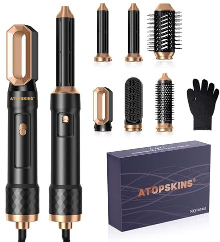 Haartrockner Hair Styler set 6 in 1 mit Föhn, Luftstrom Rundbürsten Föhnbürste, Auto Lockenstab, Glättbürste, ohne thermische Schäden,All in One Airstyler, für Haar Volumen,Trocknen,Glätten,Curling