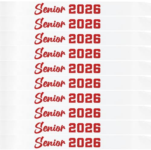 10Pcs Senior Sash 2026 Red Glitter White Satin Sashes for Class of 2026 Graduation Celebrations Party Graduated Senior Cheerleader
