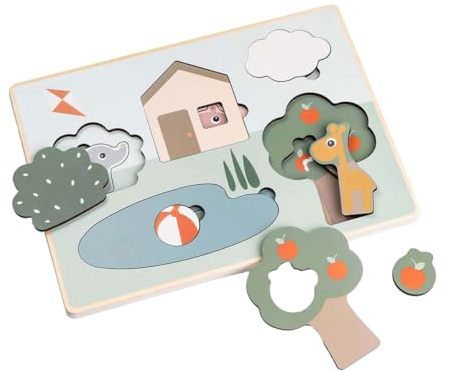Done by Deer Puzzle en bois - Puzzle éducatif de couches 10 pièces