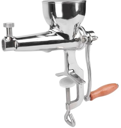Oreilet Manual Wheatgrass Juicer, Stainless Steel Hand Crank Fruit Vegetables Squeezer, Portable Crank Wheatgrass Extractor, for Orange Ginger Pomegranate