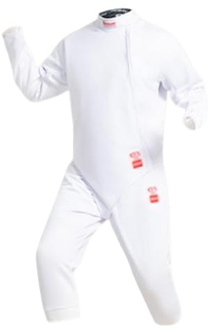 WANGCEPLSD Chaqueta de Esgrima, Pantalón y Chaleco de Esgrima 450N, Esgrima Traje Uniforme Unisex, con Cremallera y Adhesivo, para Florete, Espada y Sable, Mano Derecha(58)