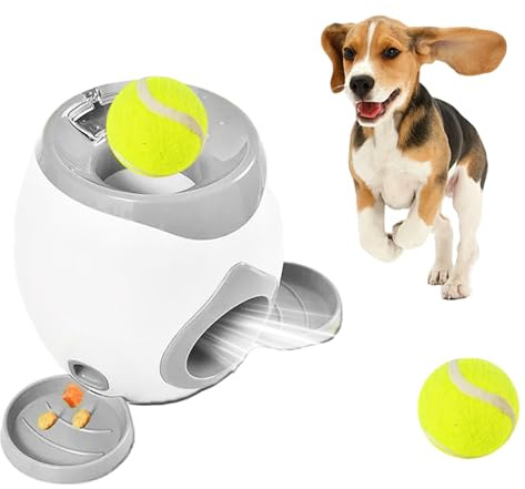 Hbbgdiy Automatisk bolllauncher för hundar, icke elektrisk hundgodisdispenser med våren interaktiv hund berikning leksak för små och medelstora husdjur träning inomhus utomhus lek