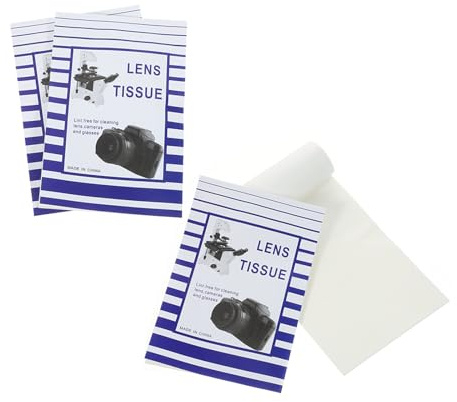 HOMSFOU Salviette Detergenti per Lenti e Schermi da 15x10cm in Carta Bianca, 200 Pezzi per Pulizia di Microscopi e Fotocamere in Ufficio e Scuola