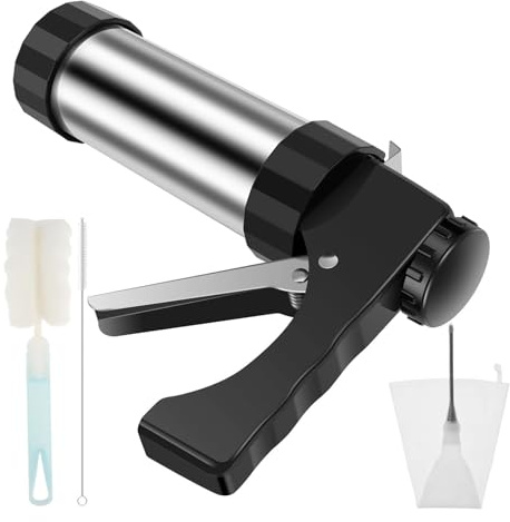 Máquina for hacer Churros DIY, Kit de pistola de prensa de galletas, juego de pistola de decorar crema for pasteles de acero inoxidable, herramientas de boquilla for manga pastelera y galletas(Set1)