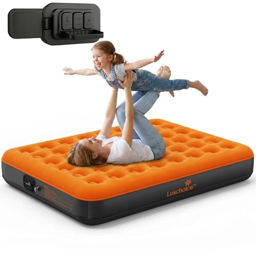 Luxchoice Luftmatratze 2 Person 200×150×20cm Selbstaufblasend Luftbett in 3 Mins Aufblasbare Matratze mit USB-Pumpe Gästebett & Camping 250kg Flock-Oberfläche